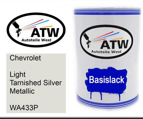 Chevrolet, Light Tarnished Silver Metallic, WA433P: 500ml Lackdose, von ATW Autoteile West.